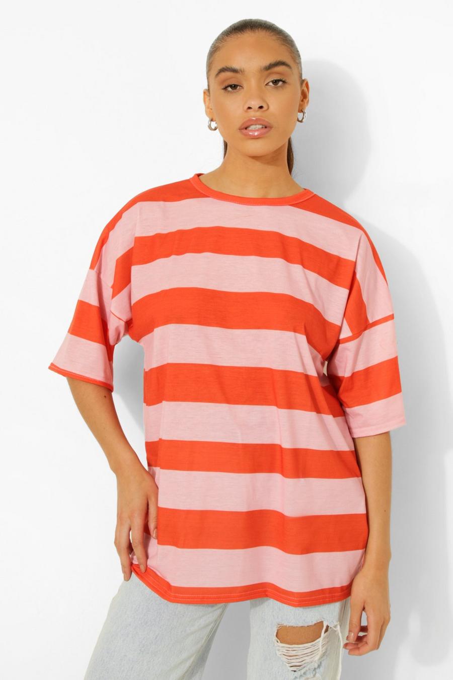 Stripe Oversized T Shirt | boohoo Stripe Oversized T Shirt | boohoo